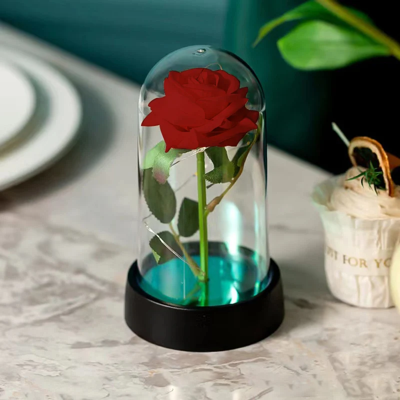 Artificial Eternal Rose LED Light Flower for Valentines Day
