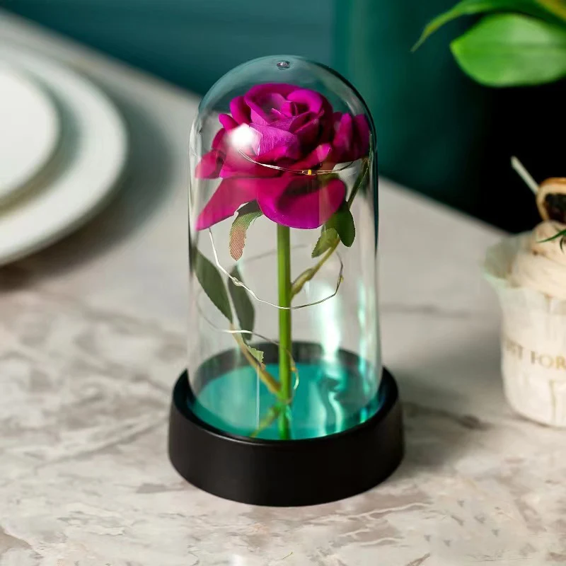 Artificial Eternal Rose LED Light Flower for Valentines Day