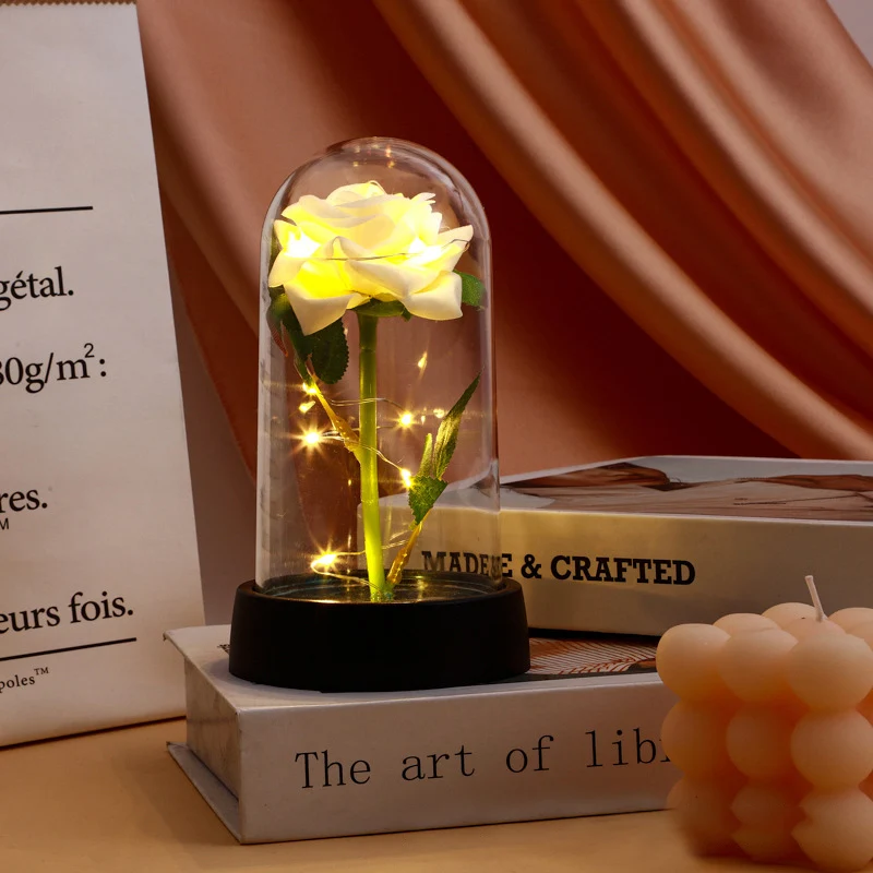 Artificial Eternal Rose LED Light Flower for Valentines Day