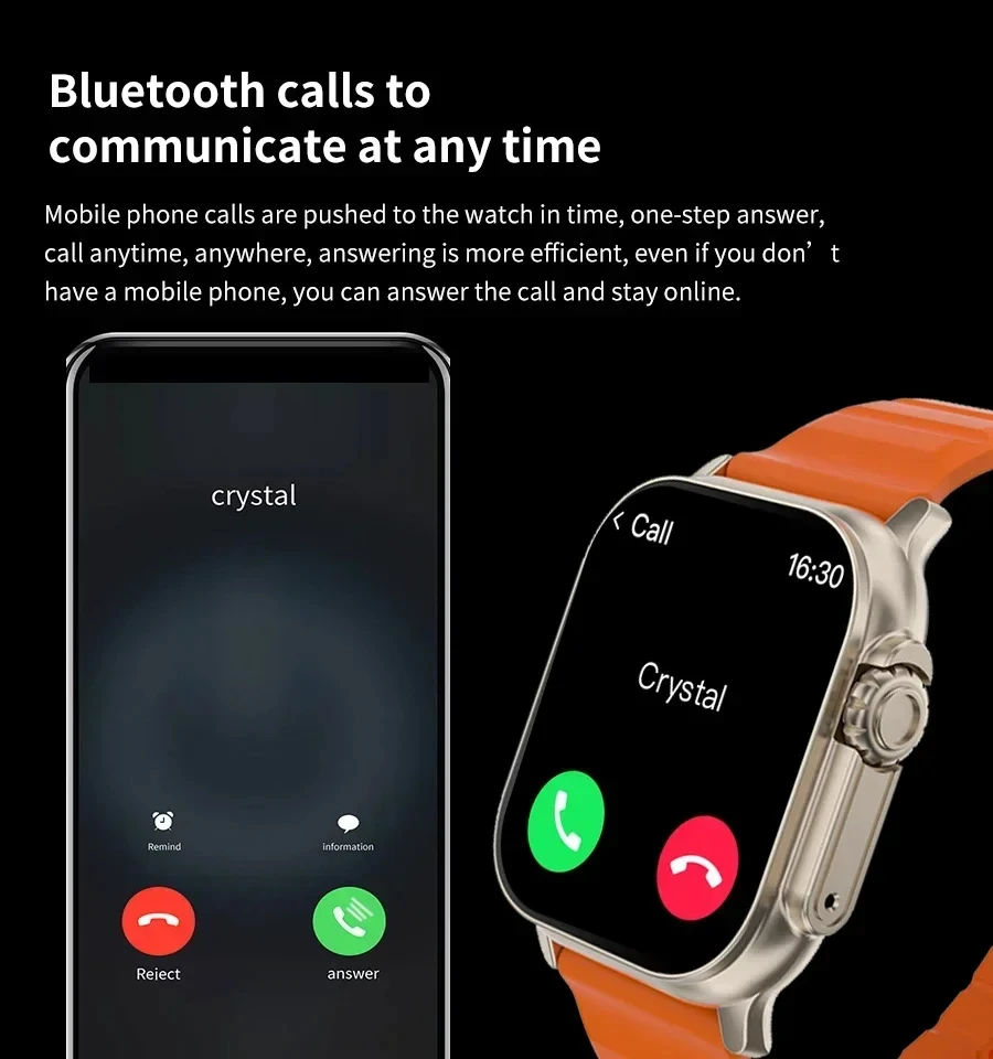 LAXASFIT T900Ultra Bluetooth Call Heart Rate Monitor Smartwatch