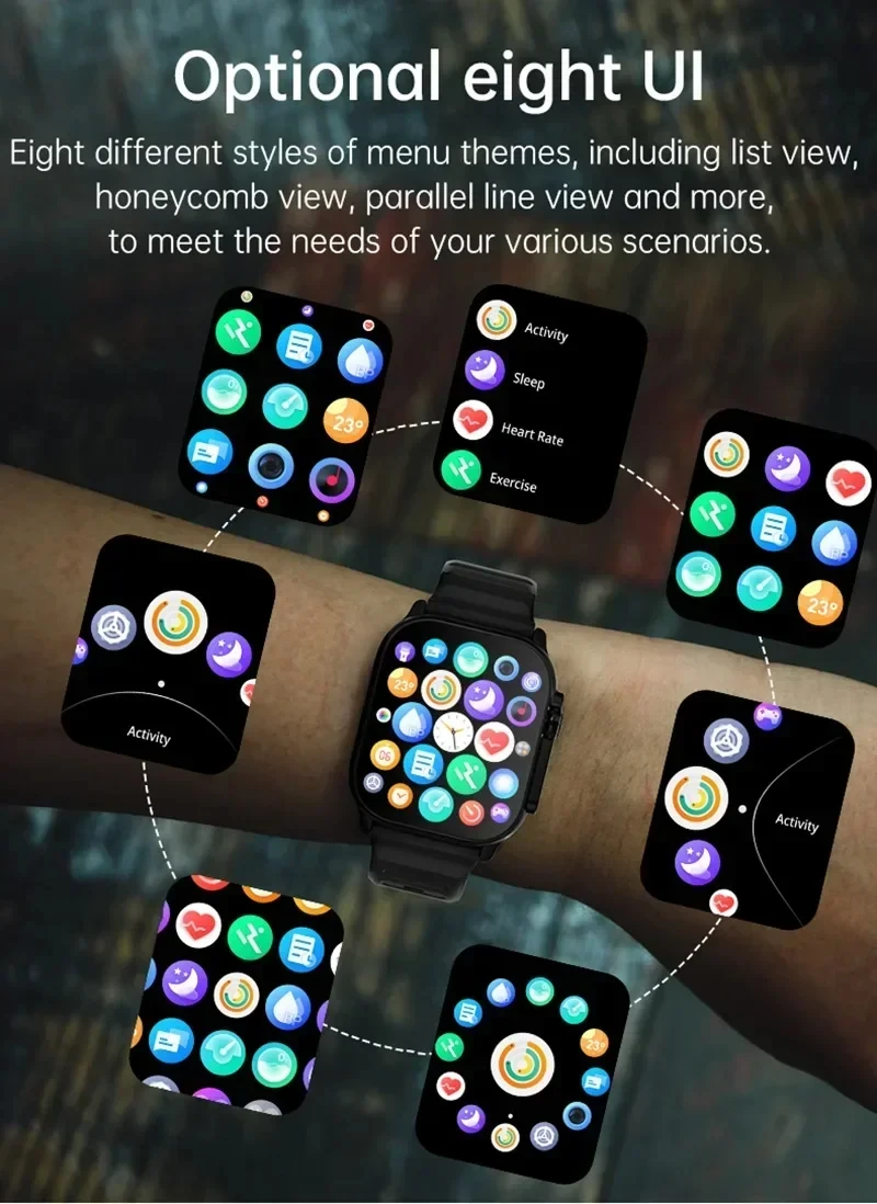 LAXASFIT T900Ultra Bluetooth Call Heart Rate Monitor Smartwatch