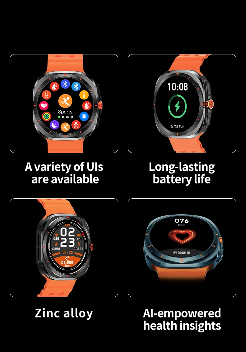 LAXASFIT Watch 7 Ultra Bluetooth Call HD AMOLED Fitness Tracker Smartwatch