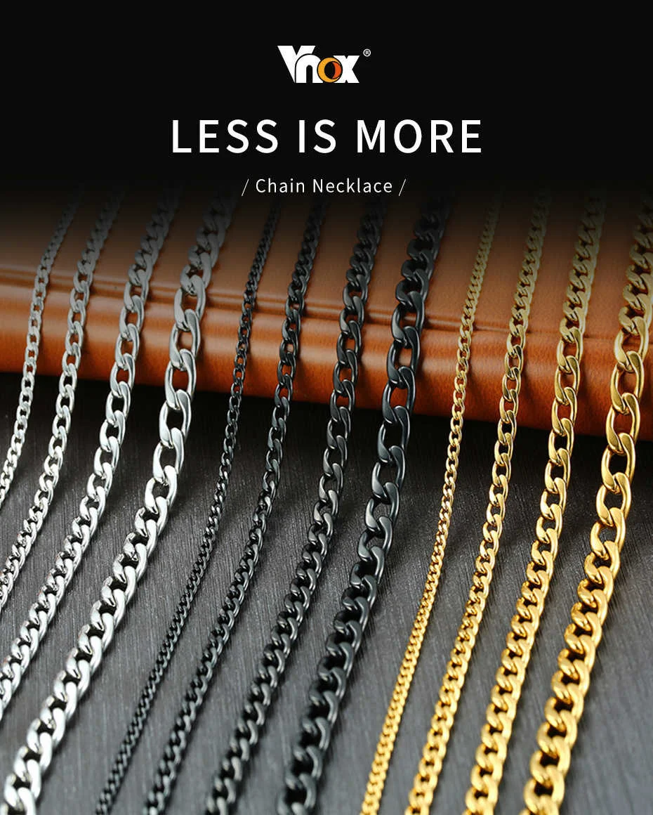 Vnox Stainless Steel Cuban Link Chain Necklace for Husband