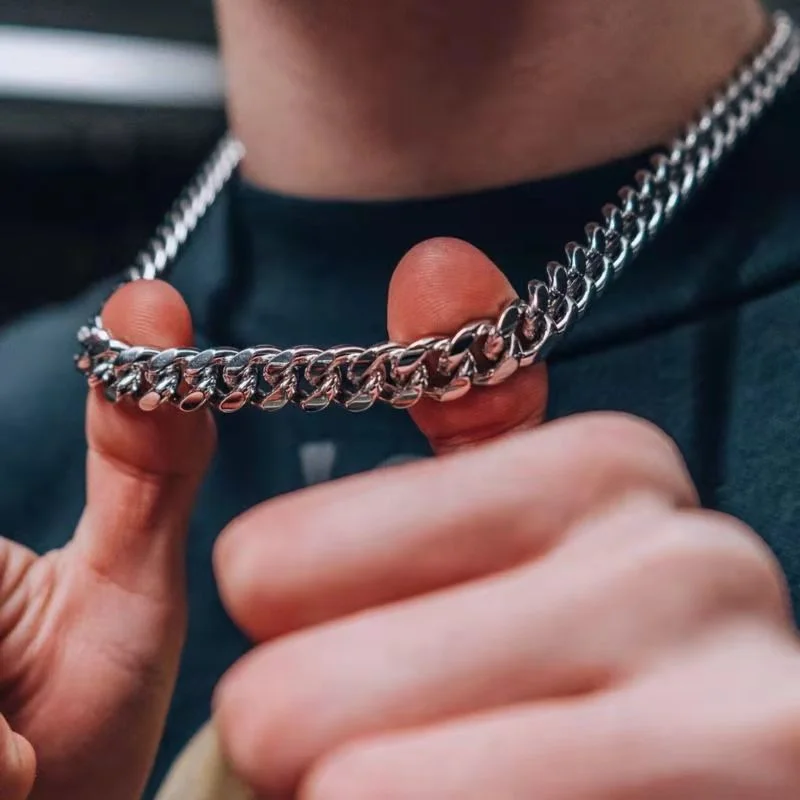 Basic Punk Stainless Steel Curb Cuban Necklaces For Men