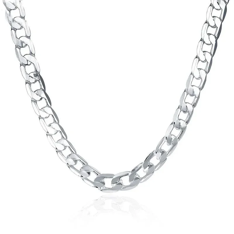 Sterling Silver Classic 6MM Chain Necklace For Men