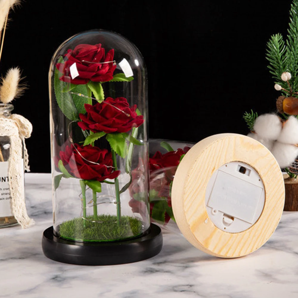 LED Galaxy Three Rose Artificial Flowers for Valentines Day LED Galaxy Three Rose Artificial Flowers for Valentines Day
