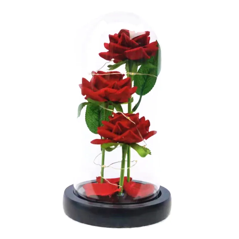 LED Galaxy Three Rose Artificial Flowers for Valentines Day LED Galaxy Three Rose Artificial Flowers for Valentines Day