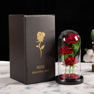 LED Galaxy Three Rose Artificial Flowers for Valentines Day