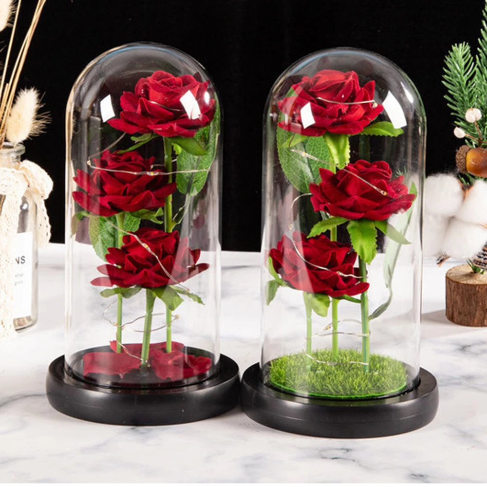 LED Galaxy Three Rose Artificial Flowers for Valentines Day LED Galaxy Three Rose Artificial Flowers for Valentines Day