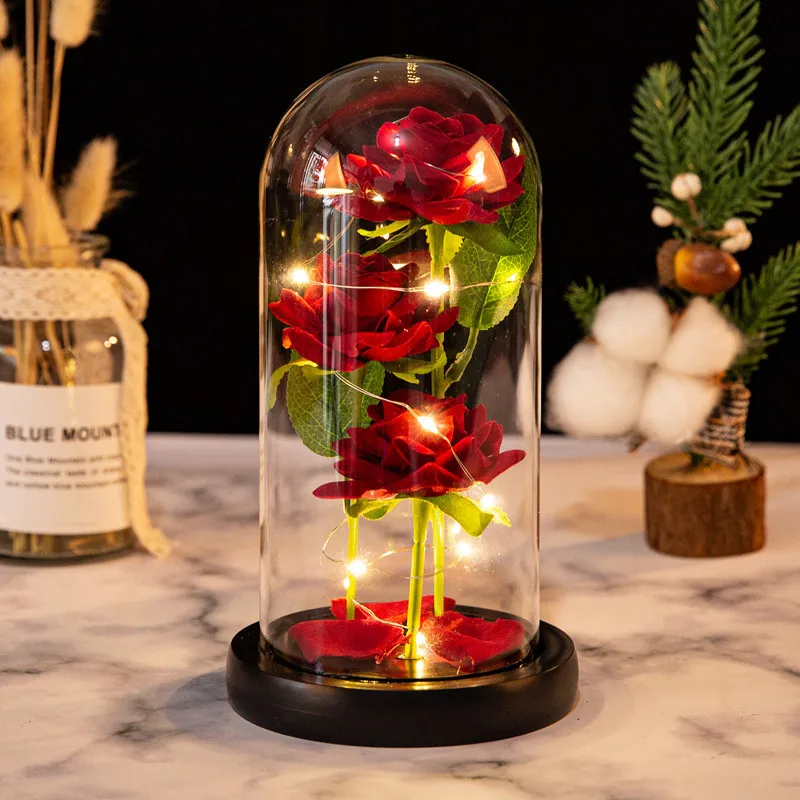LED Galaxy Three Rose Artificial Flowers for Valentines Day LED Galaxy Three Rose Artificial Flowers for Valentines Day