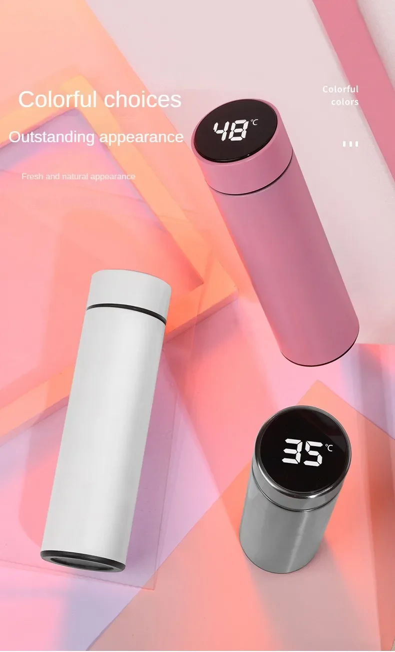 500ml Stainless Steel Thermos Bottle with Digital Temperature Display