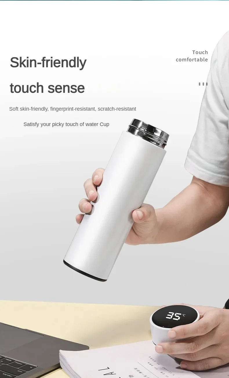 500ml Stainless Steel Thermos Bottle with Digital Temperature Display