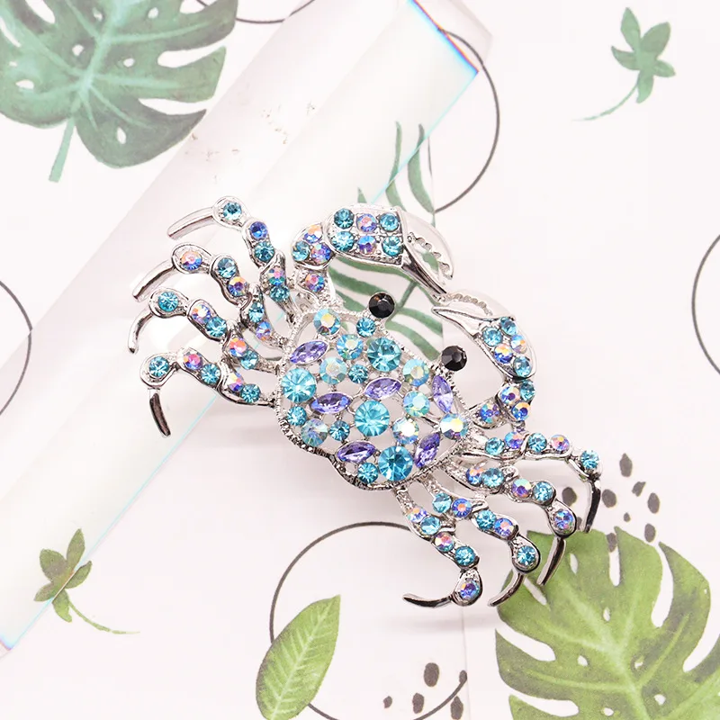Blue Crystal Rhinestone Peacock Brooch Jewelry Pin