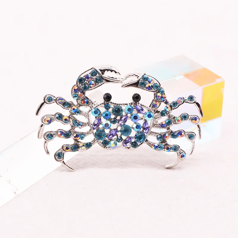 Blue Crystal Rhinestone Peacock Brooch Jewelry Pin