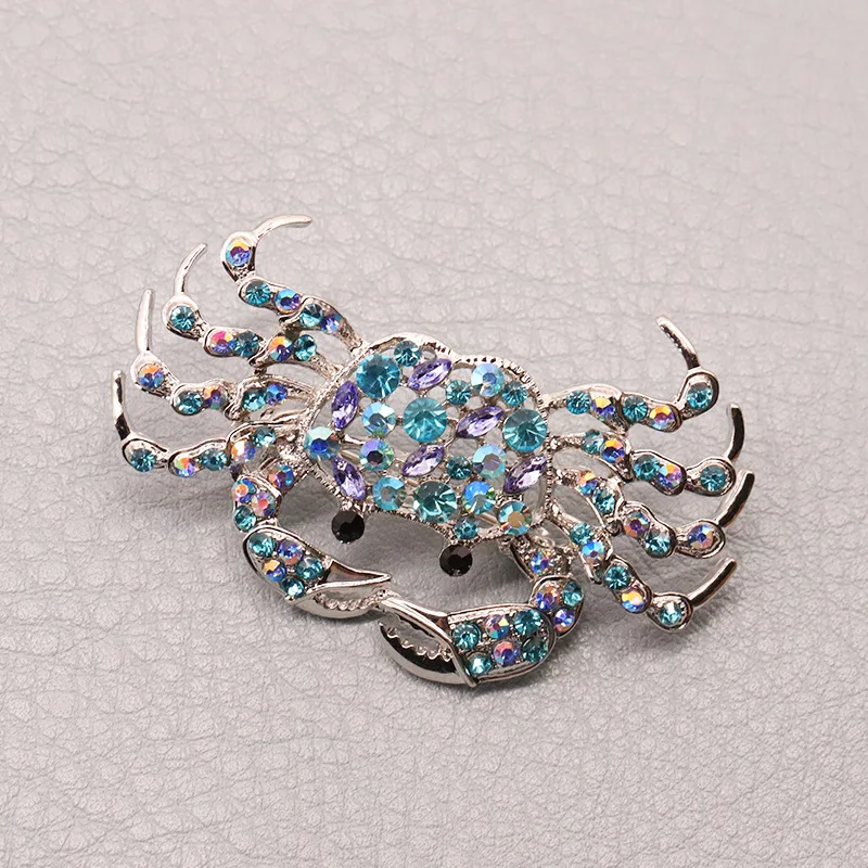 Blue Crystal Rhinestone Peacock Brooch Jewelry Pin