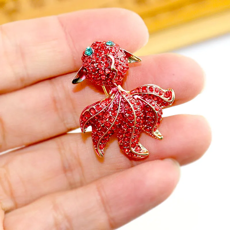 Blue Crystal Rhinestone Peacock Brooch Jewelry Pin