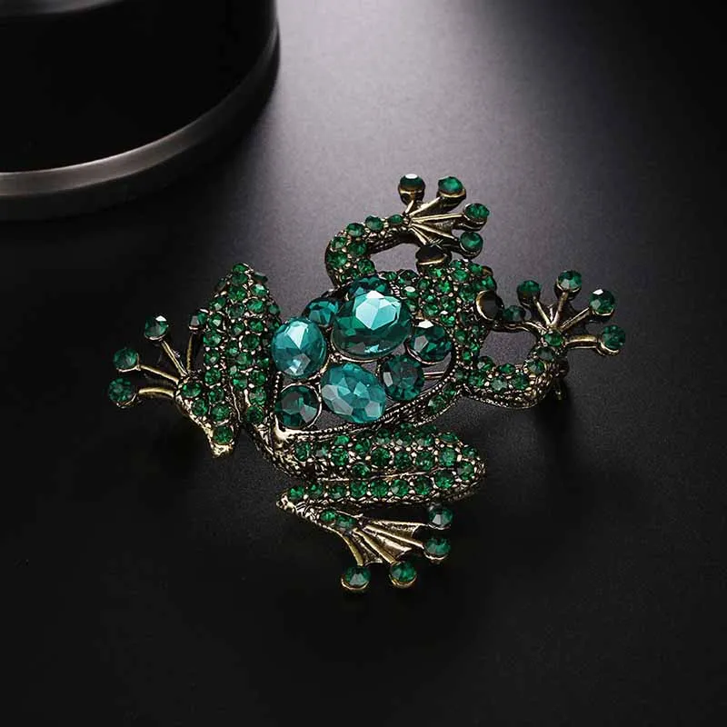 Blue Crystal Rhinestone Peacock Brooch Jewelry Pin