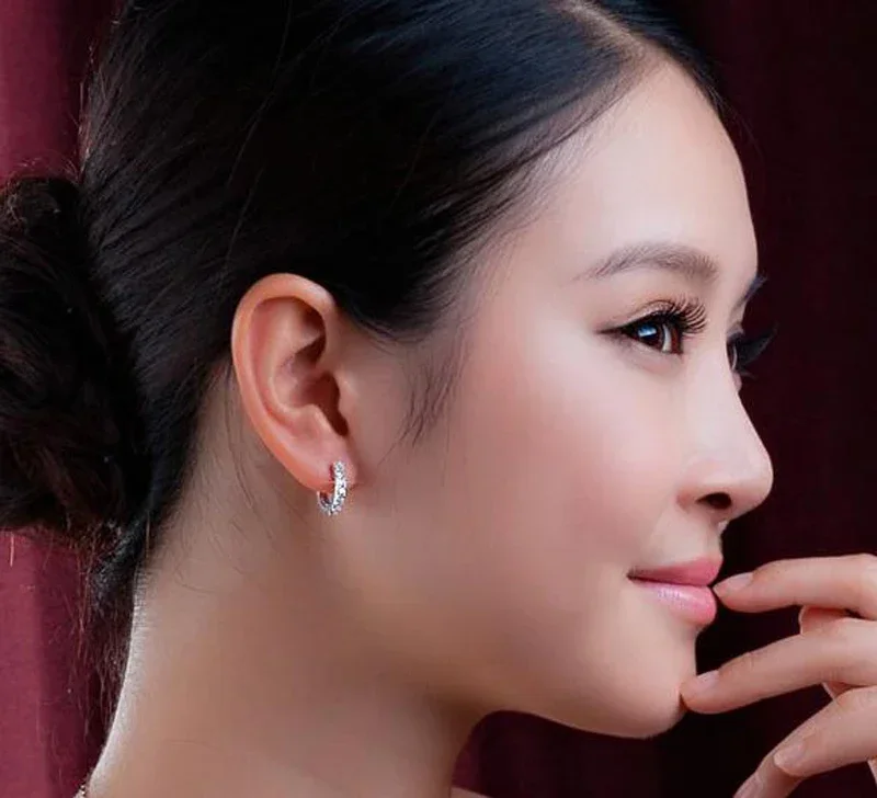 10mm luxury Zircon Hoop Earrings for Grils 10mm luxury Zircon Hoop Earrings for Grils