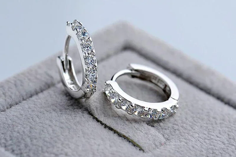 10mm luxury Zircon Hoop Earrings for Grils 10mm luxury Zircon Hoop Earrings for Grils