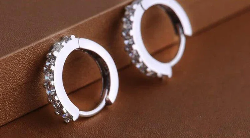 10mm luxury Zircon Hoop Earrings for Grils 10mm luxury Zircon Hoop Earrings for Grils