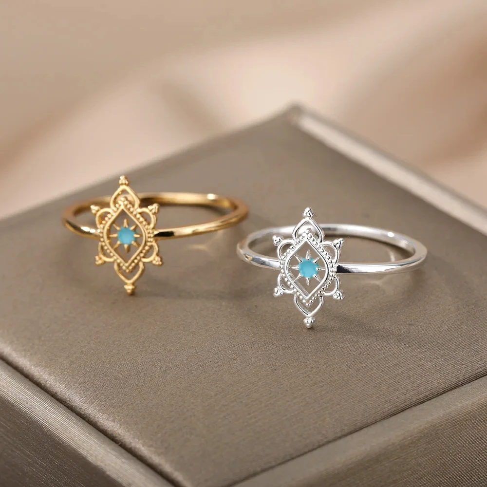 Stainless Steel Lotus Flower Ring for Women Stainless Steel Lotus Flower Ring for Women