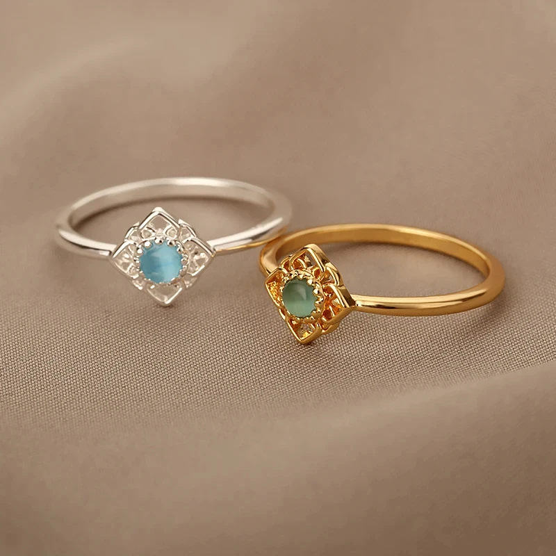 Stainless Steel Lotus Flower Ring for Women Stainless Steel Lotus Flower Ring for Women