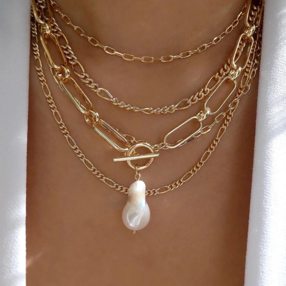 Vintage Gold Color Multiple Styles Necklace For Women