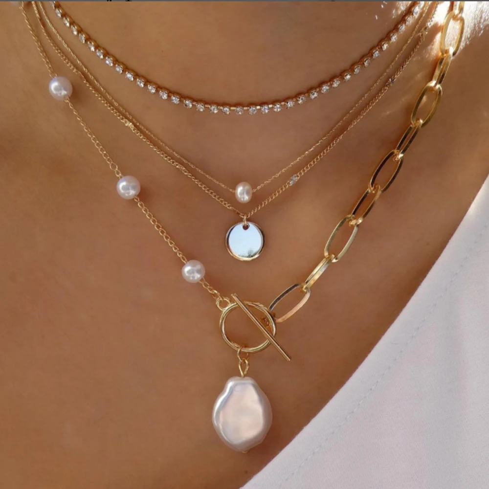 Vintage Gold Color Multiple Styles Necklace For Women