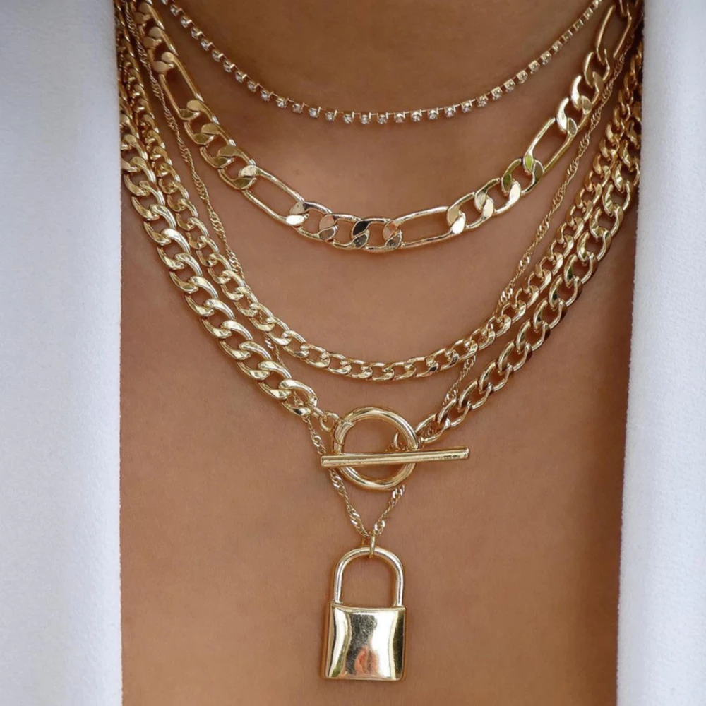 Vintage Gold Color Multiple Styles Necklace For Women