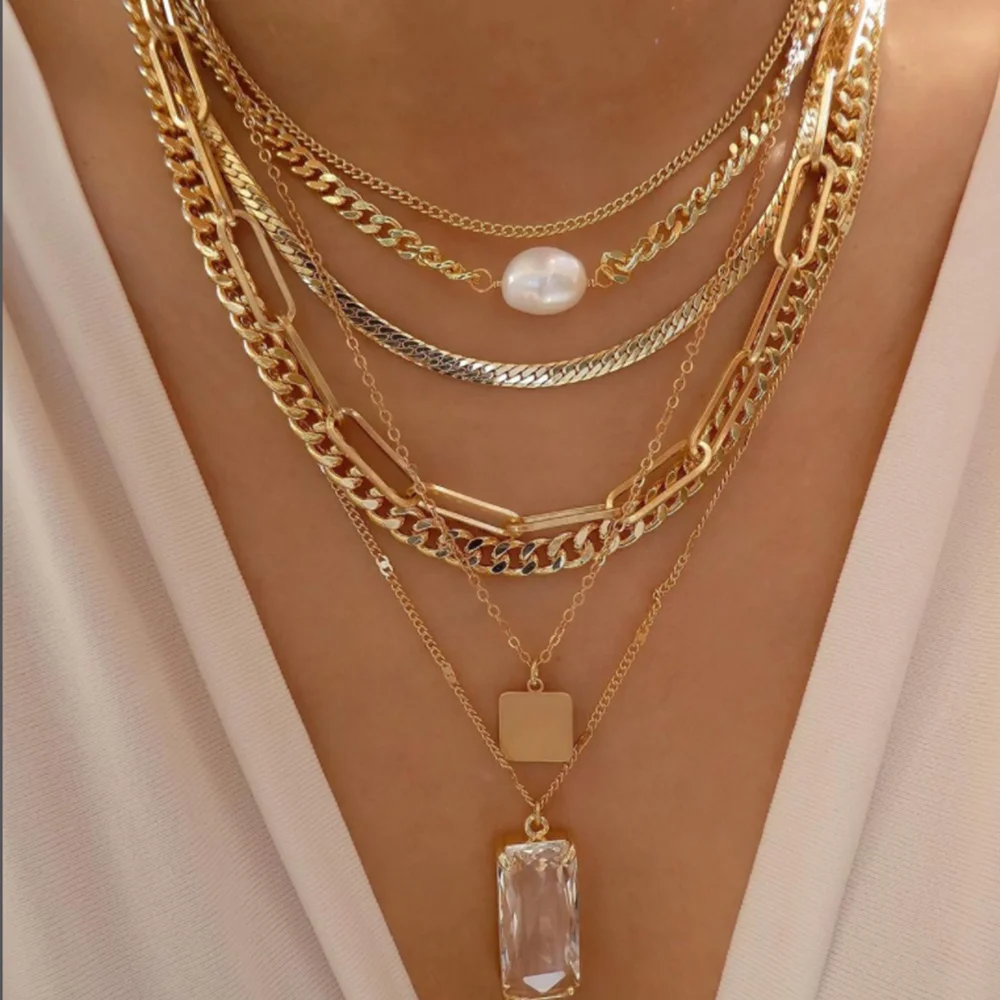 Vintage Gold Color Multiple Styles Necklace For Women