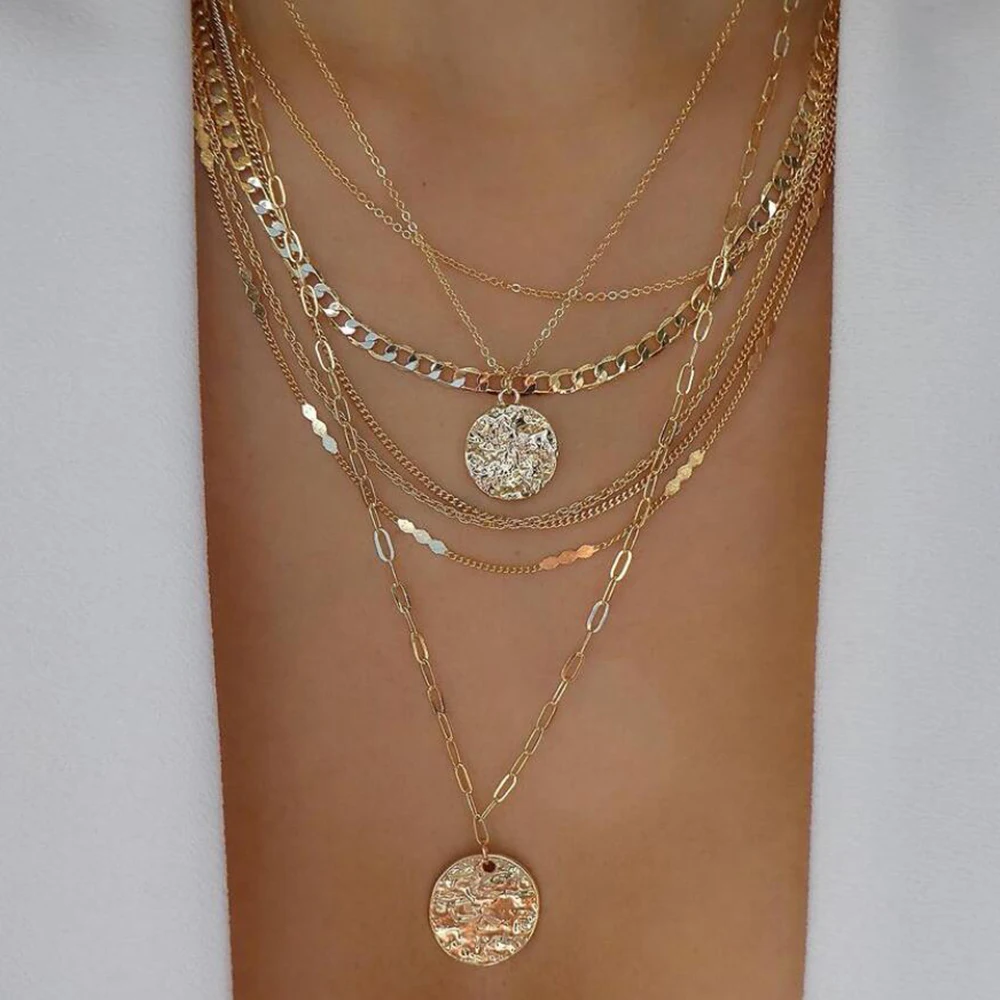 Vintage Gold Color Multiple Styles Necklace For Women