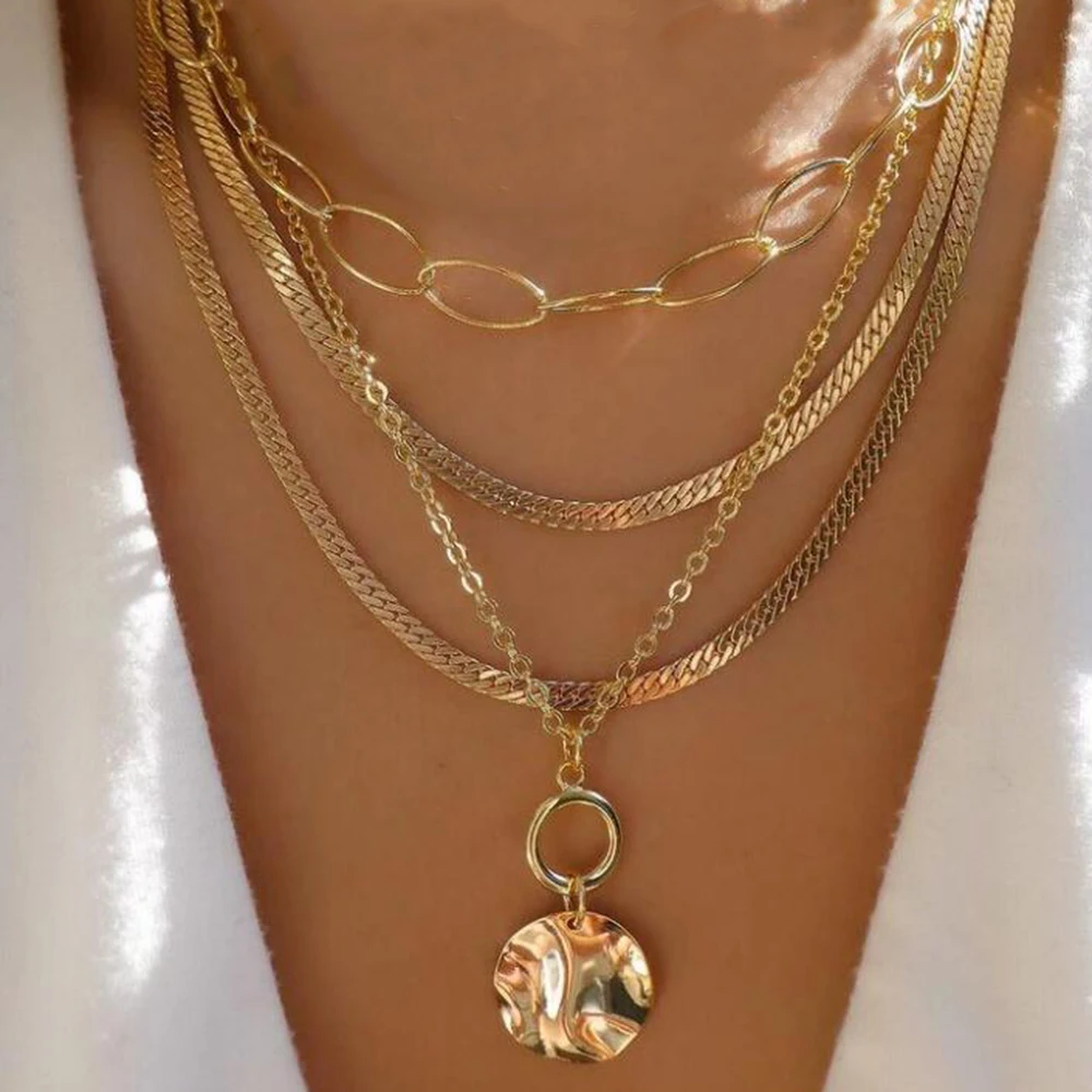 Vintage Gold Color Multiple Styles Necklace For Women