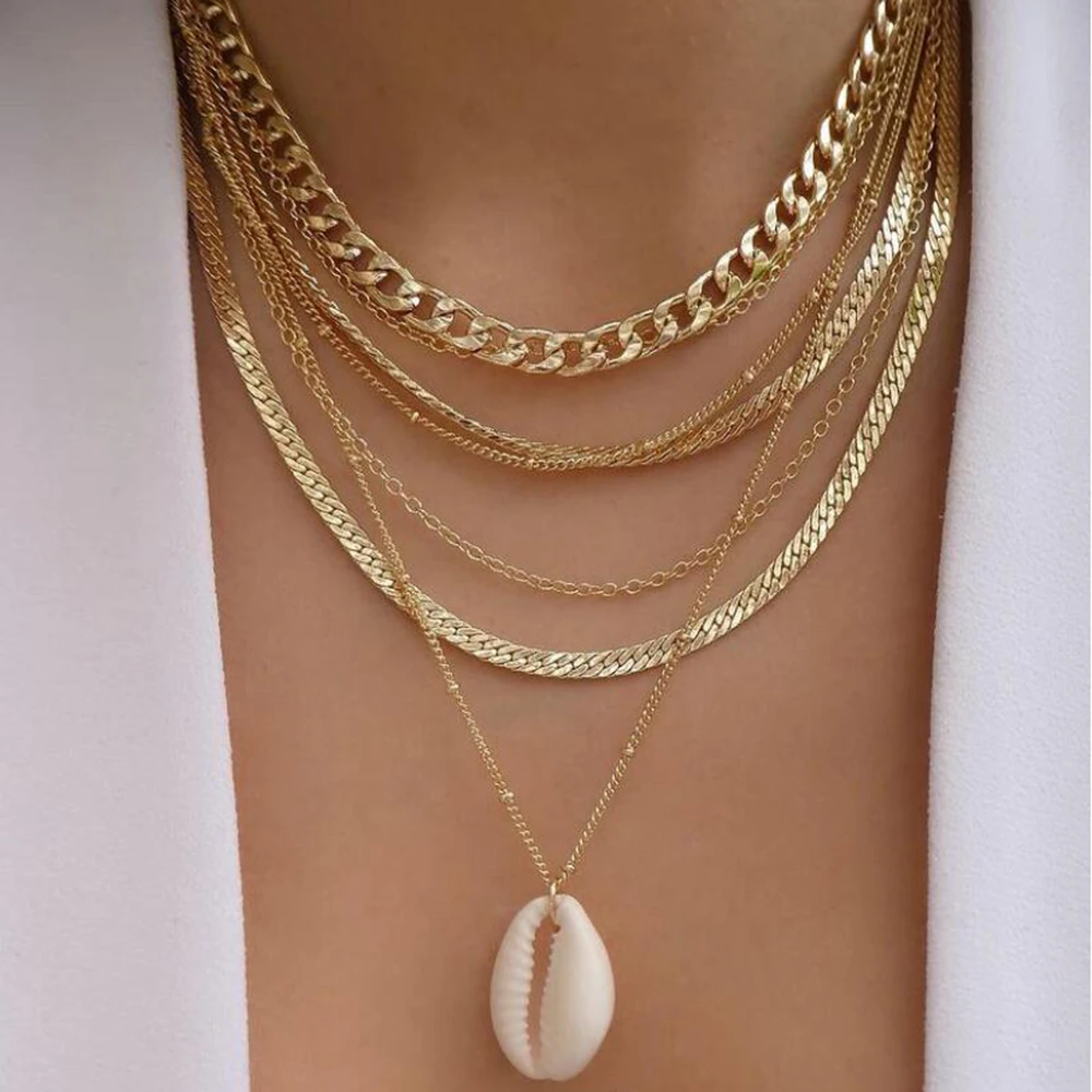 Vintage Gold Color Multiple Styles Necklace For Women