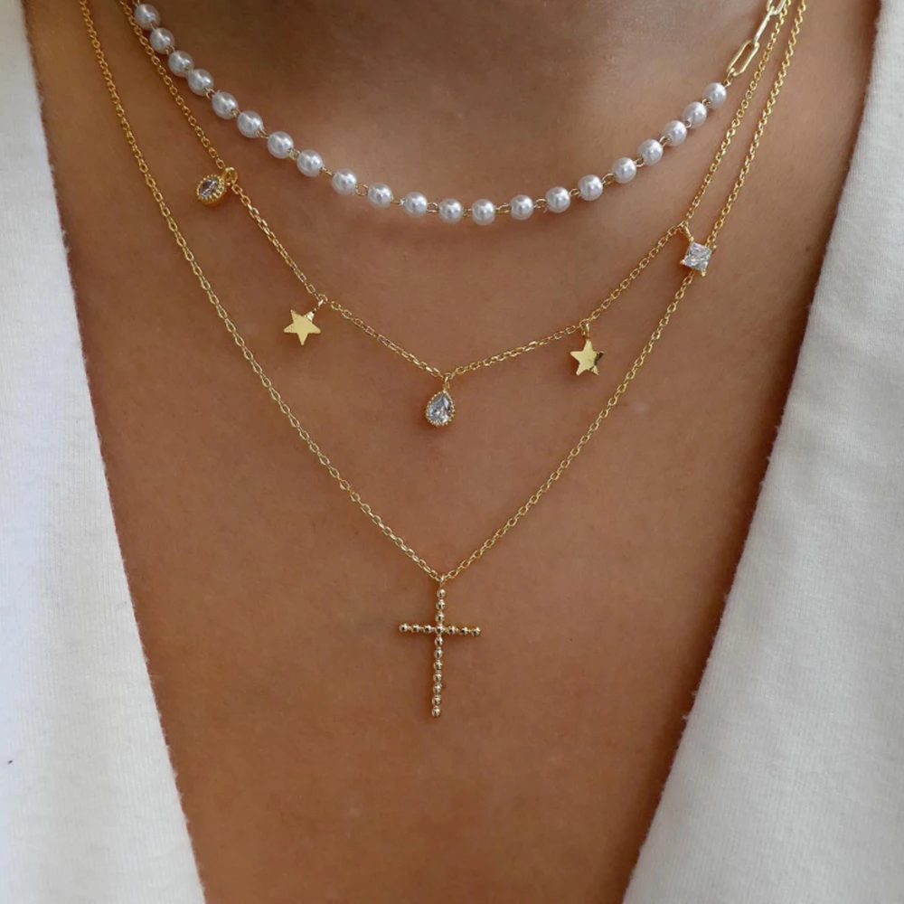 Vintage Gold Color Multiple Styles Necklace For Women