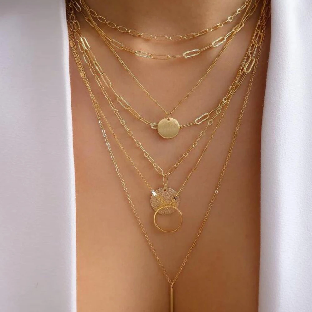 Vintage Gold Color Multiple Styles Necklace For Women