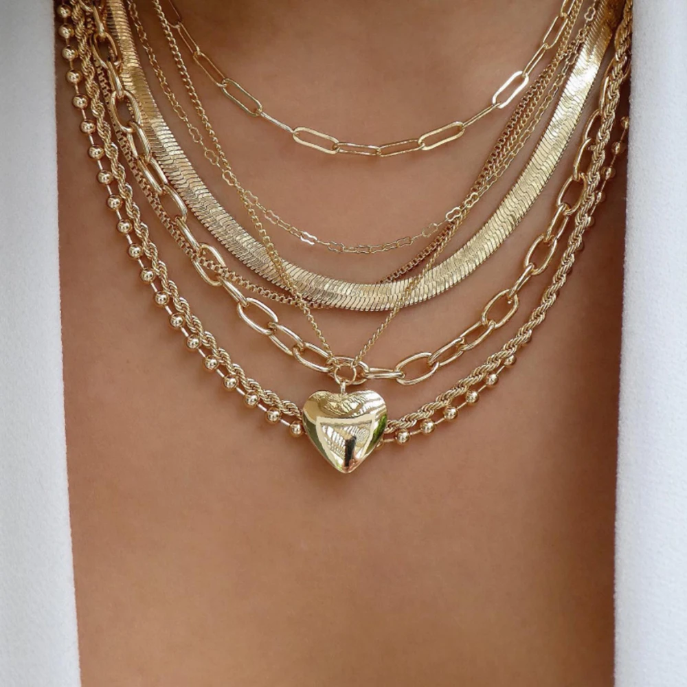 Vintage Gold Color Multiple Styles Necklace For Women