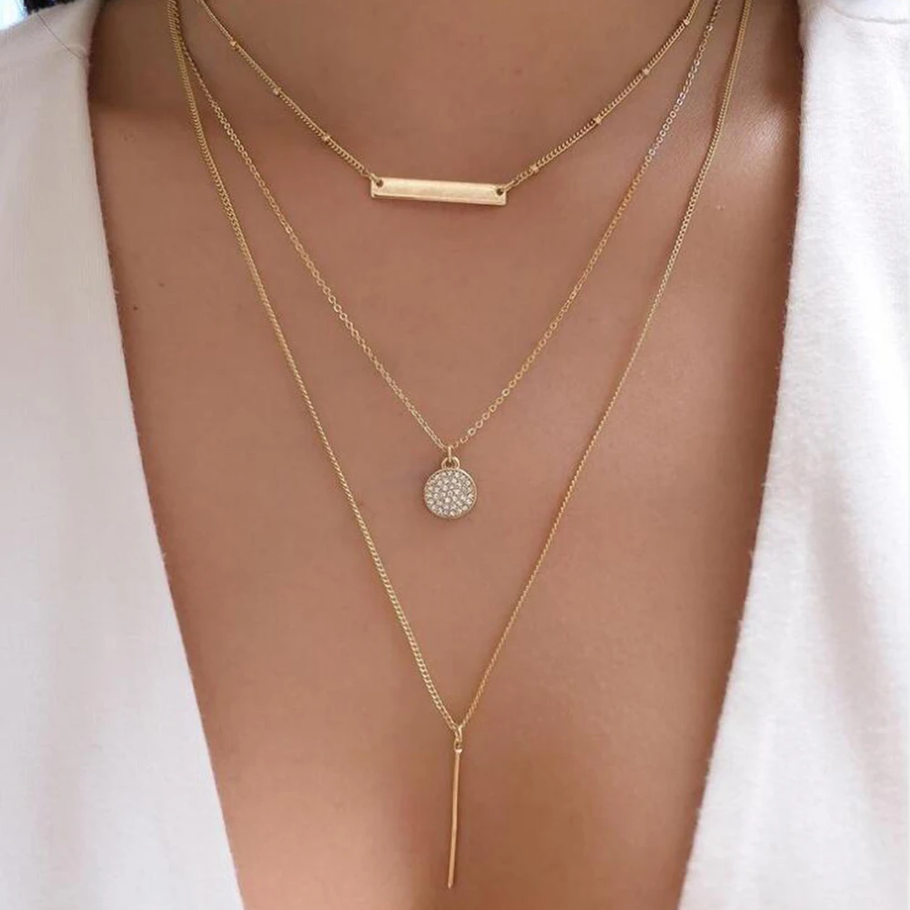 Vintage Gold Color Multiple Styles Necklace For Women