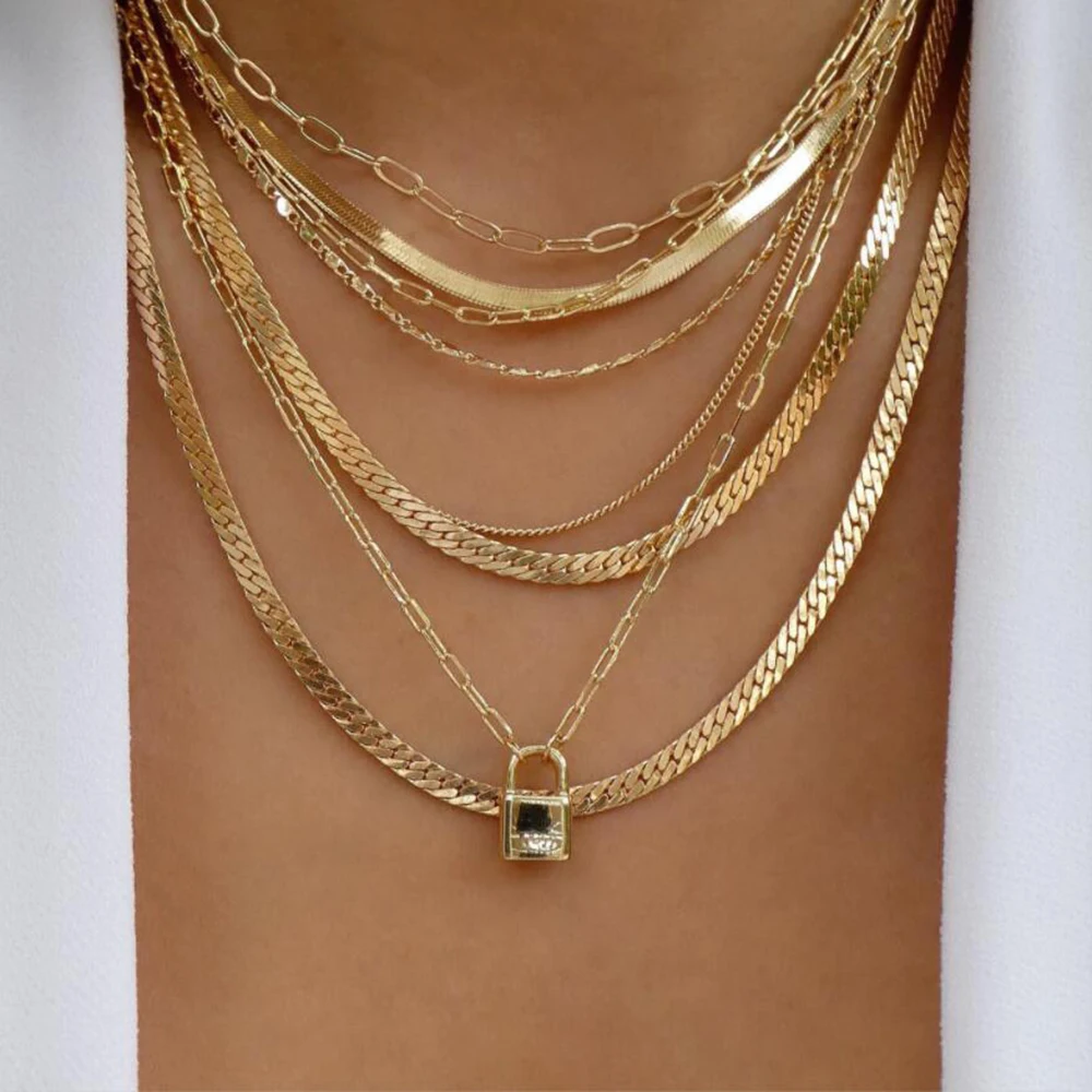 Vintage Gold Color Multiple Styles Necklace For Women