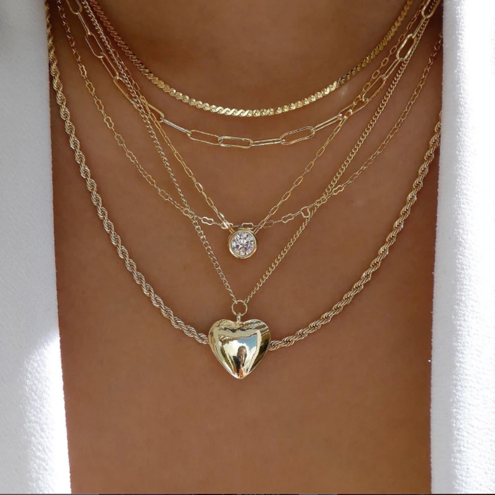 Vintage Gold Color Multiple Styles Necklace For Women