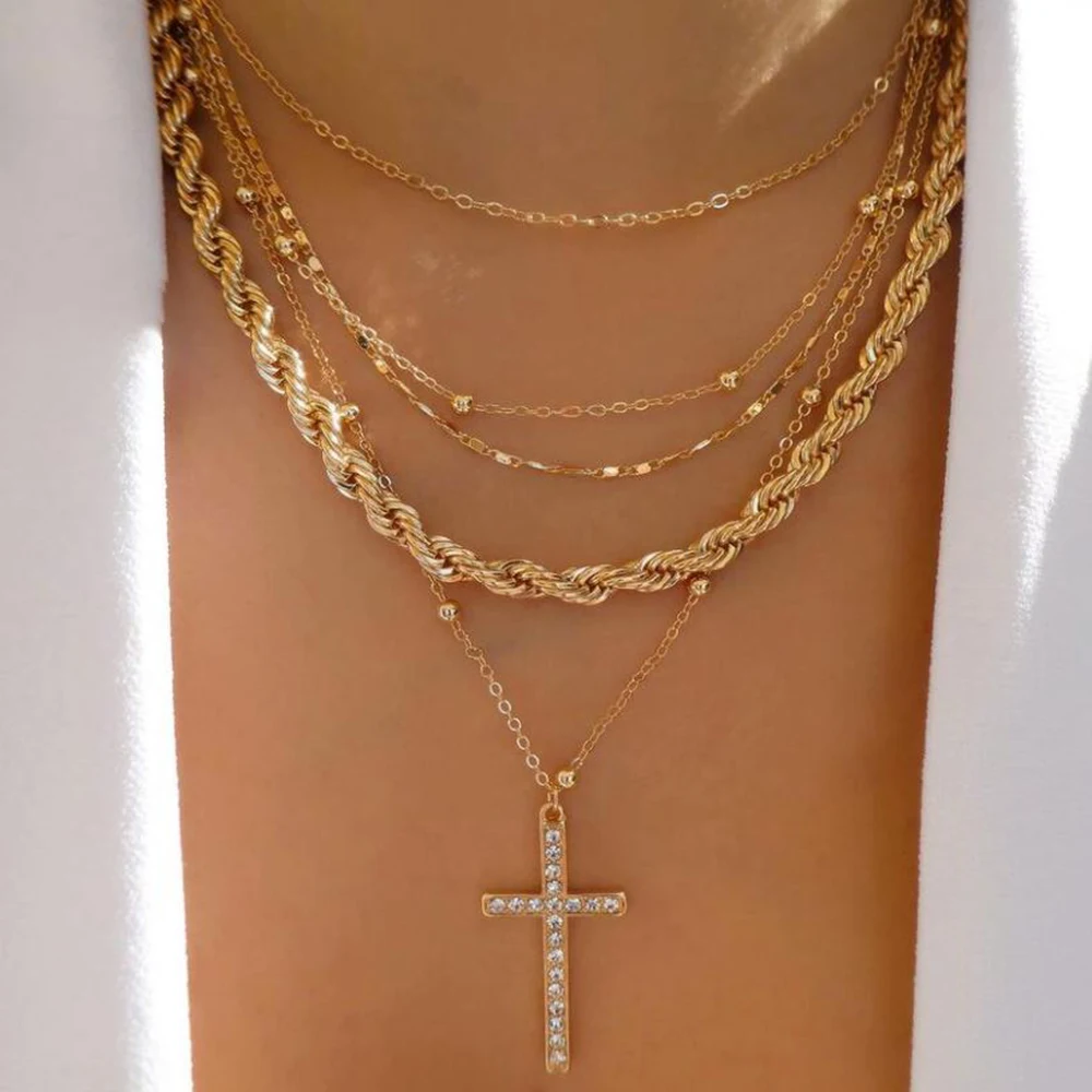 Vintage Gold Color Multiple Styles Necklace For Women