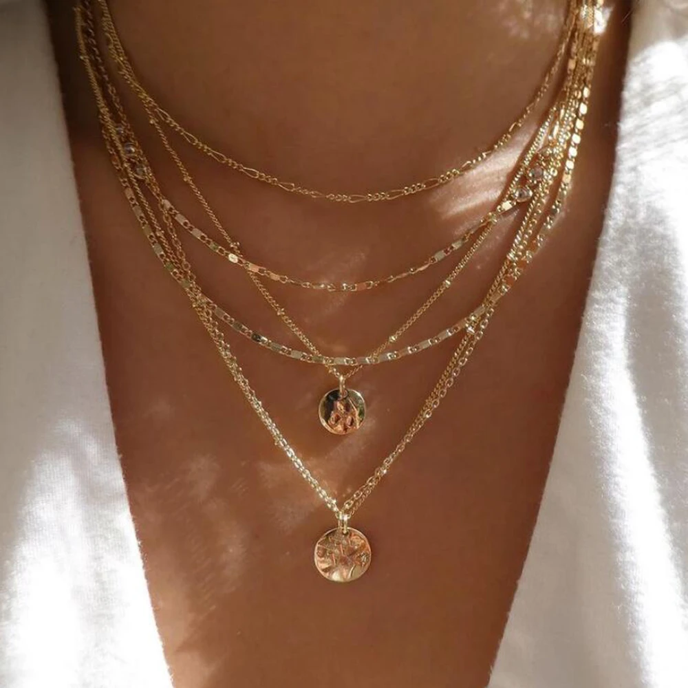 Vintage Gold Color Multiple Styles Necklace For Women