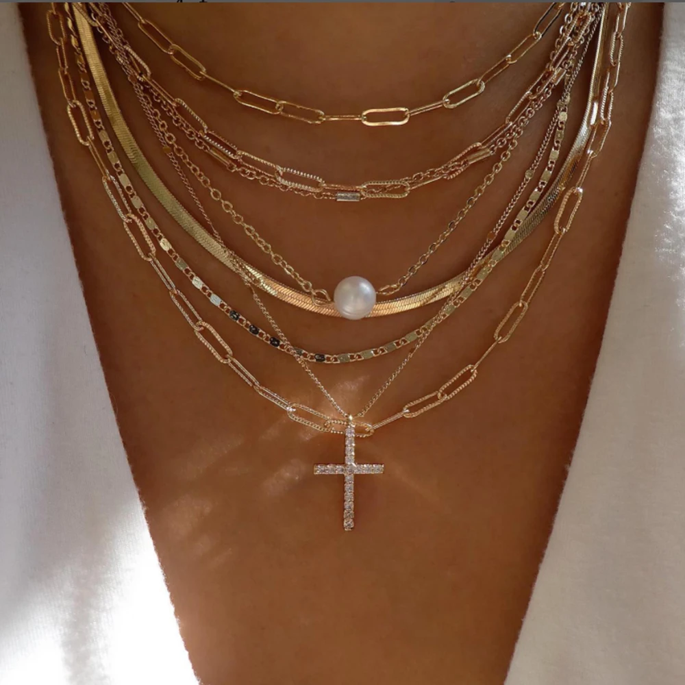 Vintage Gold Color Multiple Styles Necklace For Women