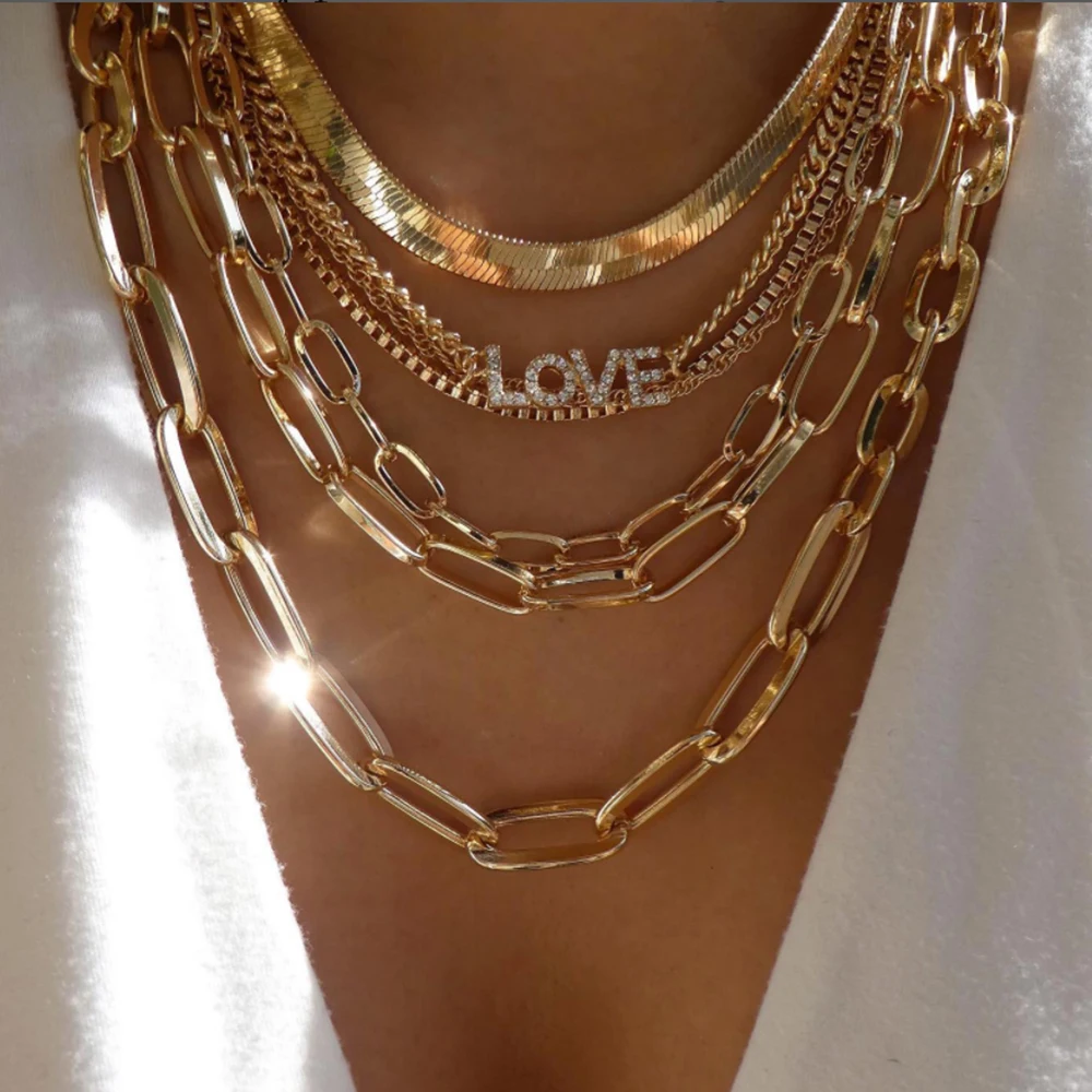Vintage Gold Color Multiple Styles Necklace For Women