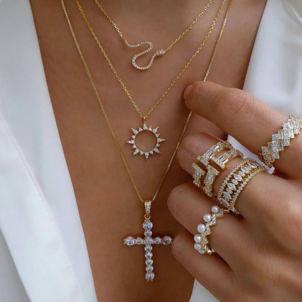 Vintage Gold Color Multiple Styles Necklace For Women