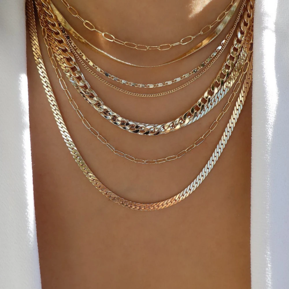 Vintage Gold Color Multiple Styles Necklace For Women