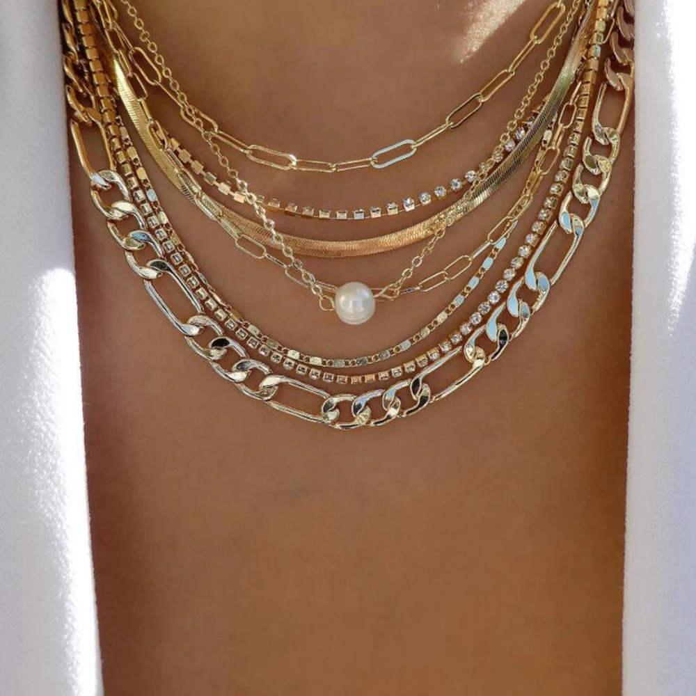 Vintage Gold Color Multiple Styles Necklace For Women