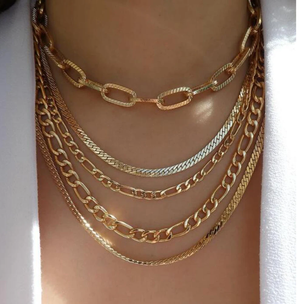 Vintage Gold Color Multiple Styles Necklace For Women