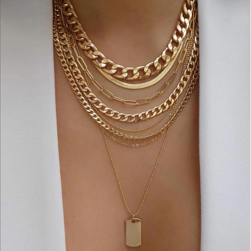Vintage Gold Color Multiple Styles Necklace For Women
