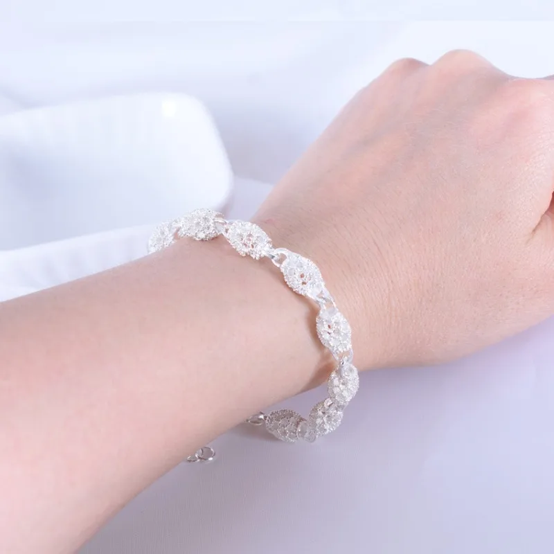 Sterling Silver Lantern Ball Charm Bracelets For Women
