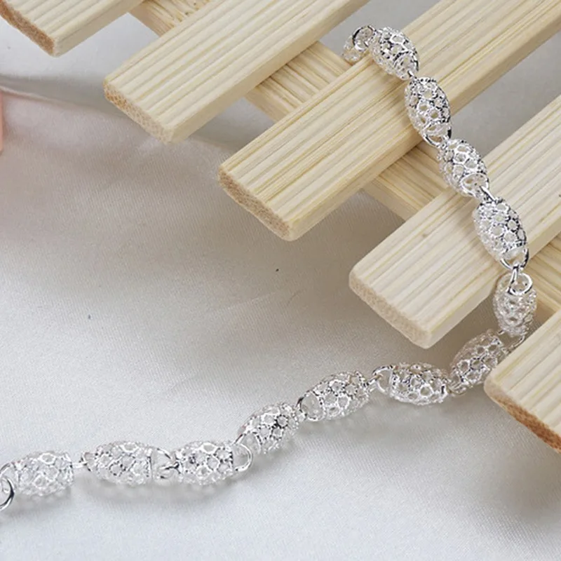 Sterling Silver Lantern Ball Charm Bracelets For Women